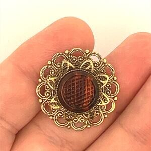 Freirich Vintage Goldtone scatter resin brooch